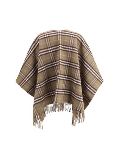 Burberry Wool And Cashmere Check Cape In Multi
