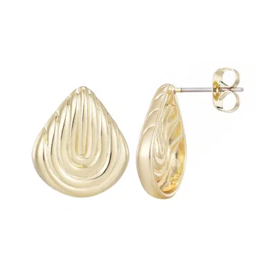 Adornia 14k Plated Deco Stud Earrings In Gold