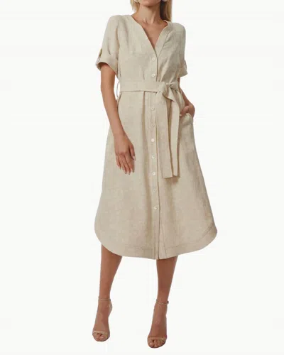 Gilner Farrar Helena Floral Jacquard Midi Dress In Khaki Floral In Neutral