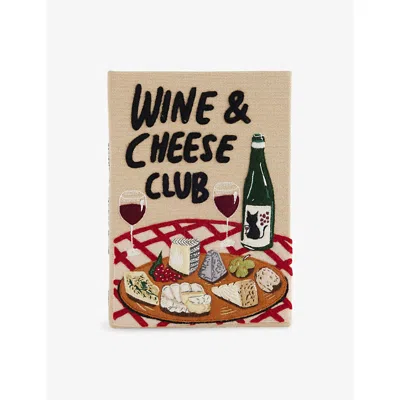 Olympia Le-tan Womens Champagne Wine And Cheese Club Cotton-blend Clutch Bag In Gold
