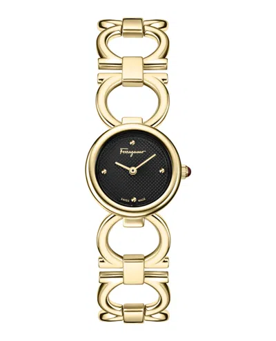 Ferragamo Double Gancini Bracelet Watch In Gold