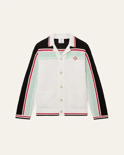 Casablanca Men's Faux Crochet Shirt In Multi