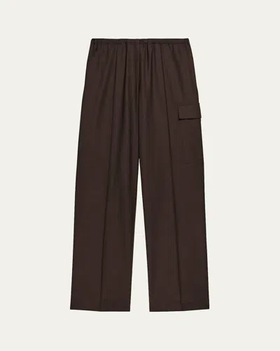 Helmut Lang Relaxed Pull-on Cargo Trousers In Brown