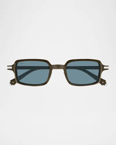 Cartier Unisex Ct0539s Acetate Rectangle Sunglasses In Blue