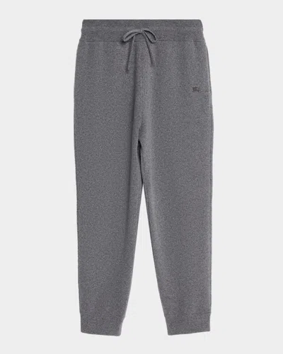 Burberry Cashmere-blend Logo Sweatpants In Green