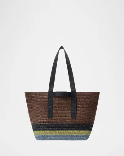 Loewe Men Fold Rafia Tote Bag In Multi