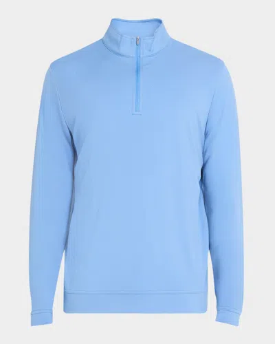 Peter Millar Men's Perth Cross-hatch Performance Quarter-zip Pullover In Blue