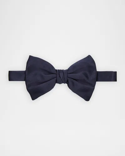 Giorgio Armani Silk Bow Tie In Blue