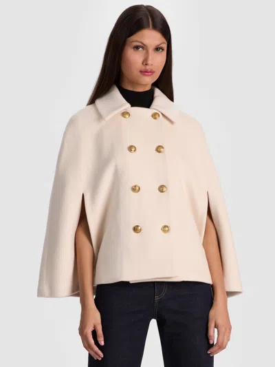 Alice And Olivia Reynalda Buttoned Cape In White