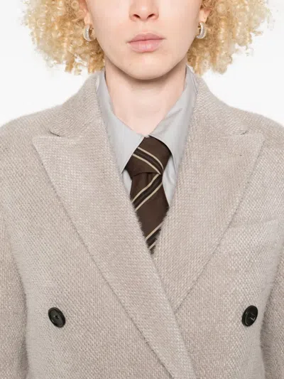 Eraldo Double-breasted Buttoned Coat In Gray