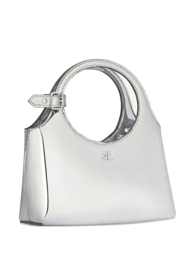 Courrèges Holy Mini Shoulder Bag In Silver