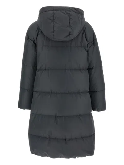 Brunello Cucinelli 'shiny Zipper Pull' Down Jacket In Gray