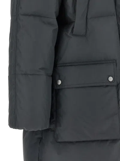 Brunello Cucinelli 'shiny Zipper Pull' Down Jacket In Gray