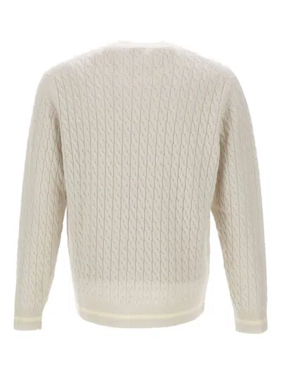 Eleventy Cable-knit Ribbed-edge Sweater In Neutral