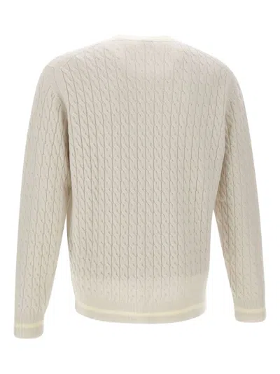 Eleventy Cable-knit Ribbed-edge Sweater In Neutral