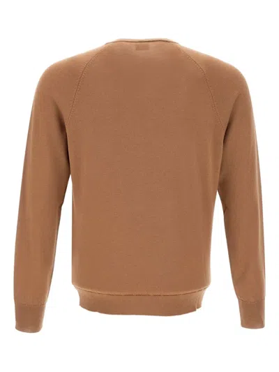 Eleventy Ribbed-hem Wool Sweater In Brown