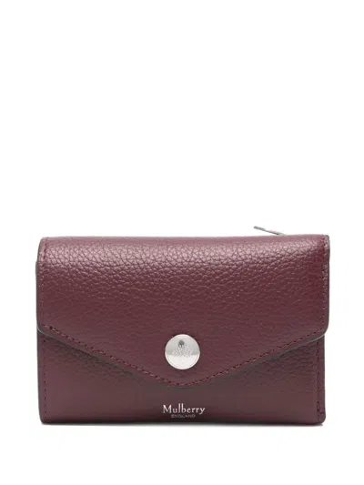 Mulberry Folded Multi-card Leather Wallet In Burgundy