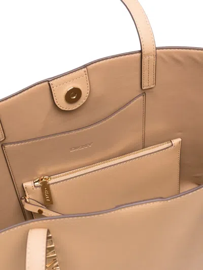 Dkny Medium Logo-plaque Tote Bag In Neutral