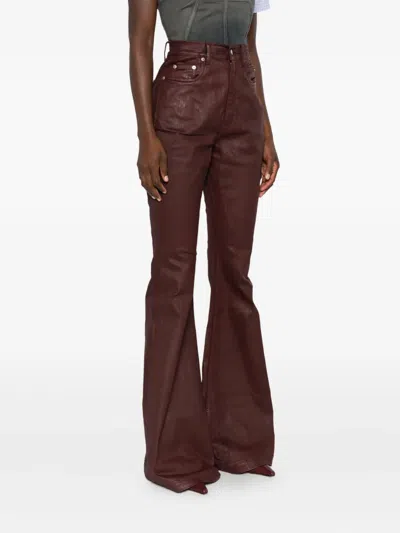 Rick Owens Drkshdw Bolan Wax-coated Jeans In Brown