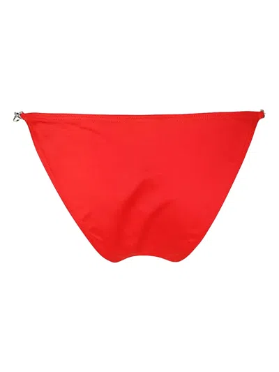 Diesel Logo-plaque Side-ring Bikini Bottom In Red