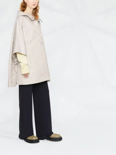 Max Mara Monogram Jacquard Satin Coat In Neutral