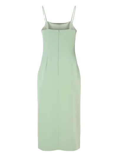 Marella Draped Midi Dress In Green