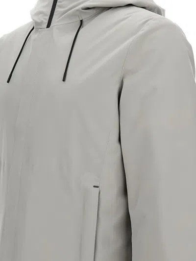 Woolrich Crestmont Hooded Zip-front Jacket In Gray