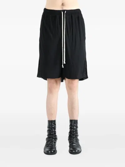 Rick Owens Drawstring Side-split Shorts In Black