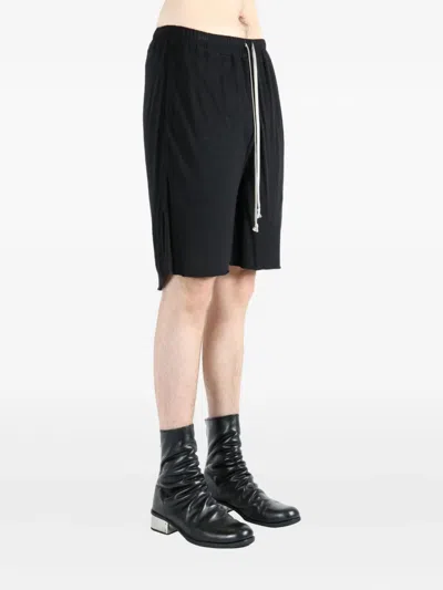 Rick Owens Drawstring Side-split Shorts In Black