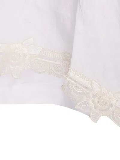 Maurizio Pecoraro Embroidered Lace-trimmed T-shirt In White
