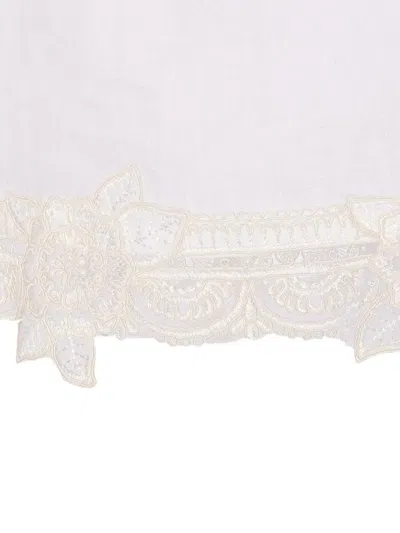 Maurizio Pecoraro Embroidered Lace-trimmed T-shirt In White