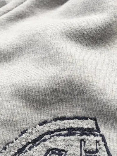 Pre-owned Hermes 2010s Half-zip Embroidered Hoodie In Gray