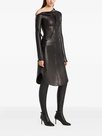 Courrèges Long Sleeve Asymmetric Zip Detail Top In Black