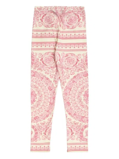 Versace Patterned Leggings In Pink