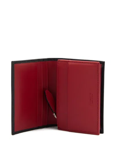 Ferragamo Compact Textured Leather Wallets In Black