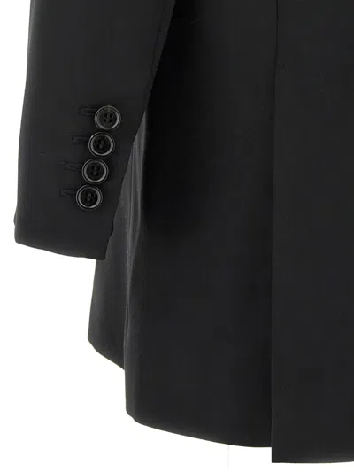 Max Mara Double-breasted Blazer In Wool Gabardine In Black