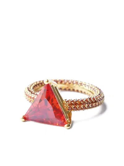 Izabel Display Mega Triangle Gemstone Ring In Gold