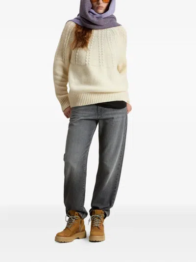 Woolrich Cable-knit Turtleneck Sweater In White
