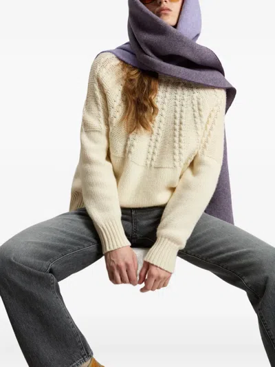 Woolrich Cable-knit Turtleneck Sweater In White