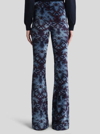 Etro Printed Crepe Flared Pants In Blue