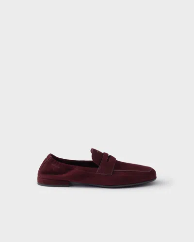 Prada Shuffle Antiqued Suede Loafers In Multi