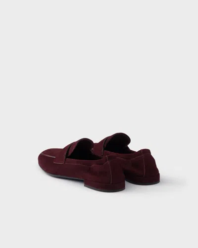 Prada Shuffle Antiqued Suede Loafers In Multi