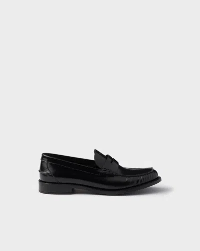 Prada 20mm Brushed-leather Band Loafers In Multi