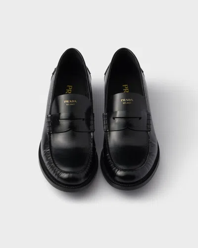 Prada 20mm Brushed-leather Band Loafers In Multi