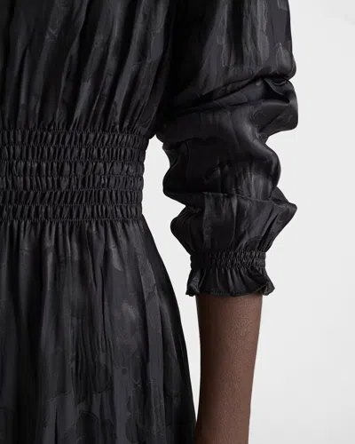 Prada Jacquard Dress Long Sleeves In Black