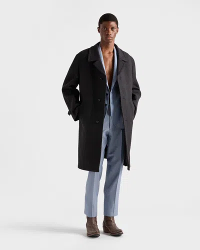 Prada Single-breasted Wool And Mohair Jacket In Blue