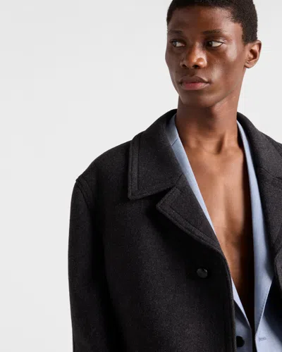 Prada Single-breasted Wool And Mohair Jacket In Blue