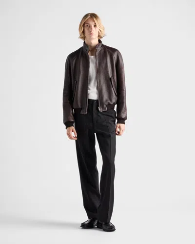 Prada Raglan-sleeve Flap-pocket Bomber Jacket In Black