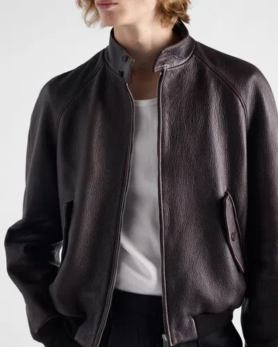 Prada Raglan-sleeve Flap-pocket Bomber Jacket In Black