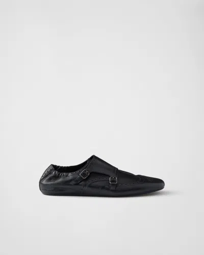 Prada Shuffle Monk Shoes - Men's - Calf Leather In Black